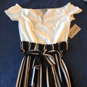 White and striped jumpsuit